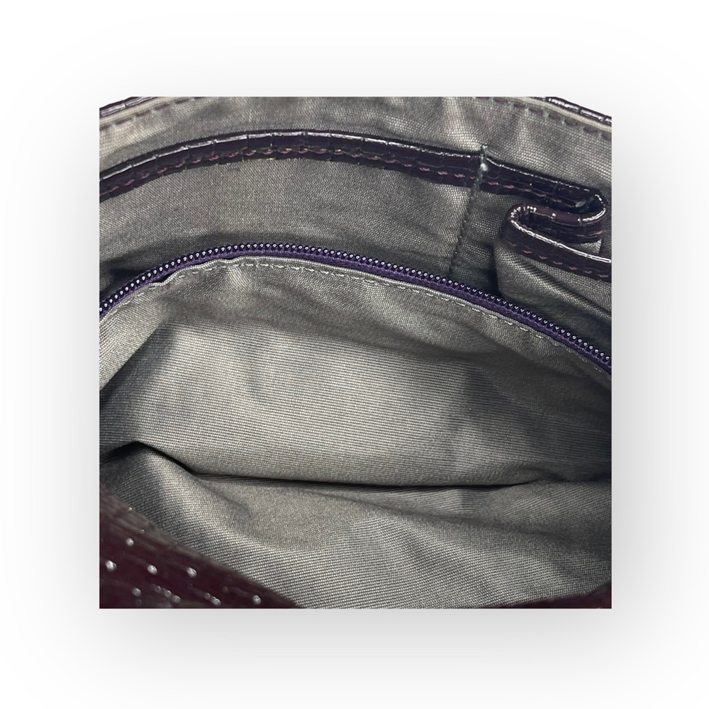 Goldenbleu ♛ Katie Woven Clutch Handbag Evening Bag ♛ Amethyst Patent Leather ♛ - Picture 12 of 16
